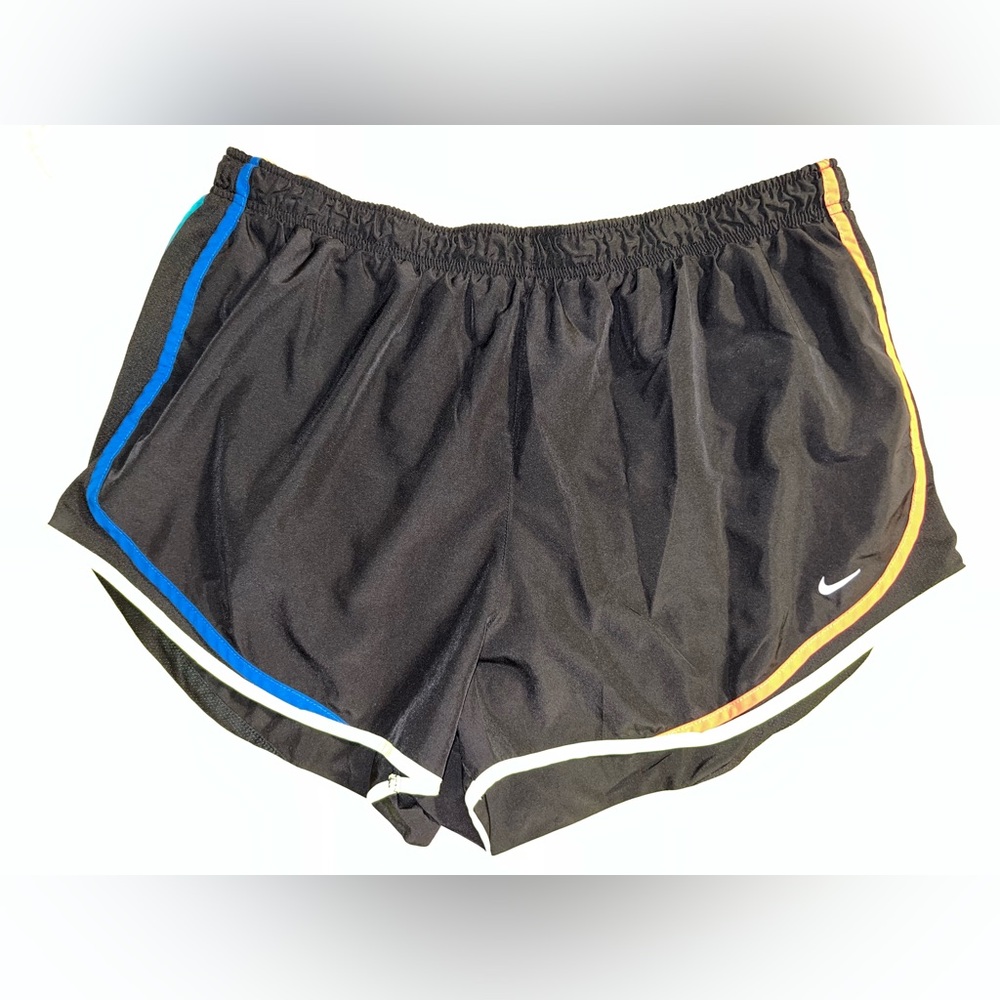 Women’s Nike Black and Blue Athletic Shorts Moisture-Wicking